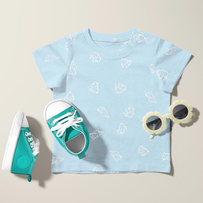 Jersey gaufré Bébés éléphants – bleu argenté, image number 6