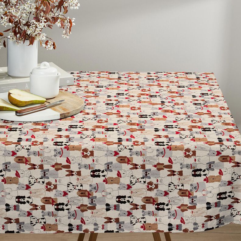 Tissu de décoration Semi-panama Chiens élégants – nature/gris, image number 8