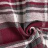 Tissu de manteau à carreaux avec envers fourrure – rouge bordeaux/gris schiste,  thumbnail number 3