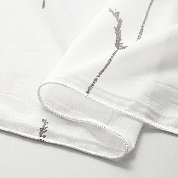 Tissu pour voilages Voile Herbes fines 295 cm – blanc/noir,  image number 5