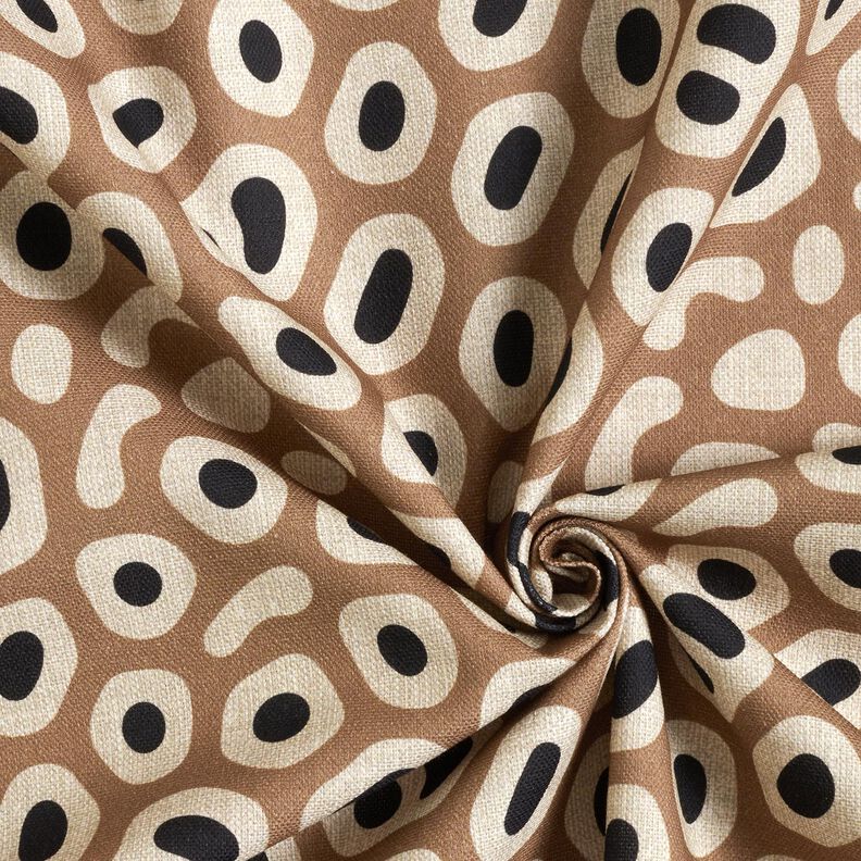 Tissu de décoration Semi-panama motif léopard abstrait – marron clair/noix de cajou,  image number 3