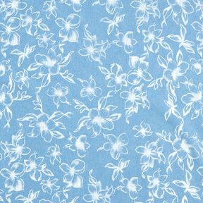 Chambray Fleurs d'été – bleu clair/écru, 