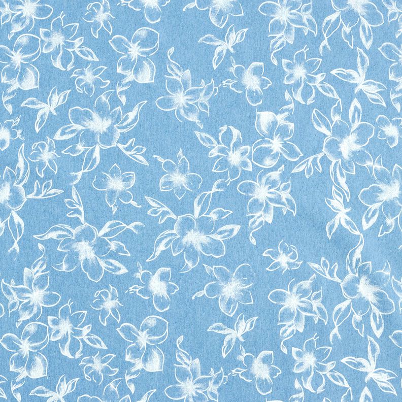 Chambray Fleurs d'été – bleu clair/écru,  image number 1