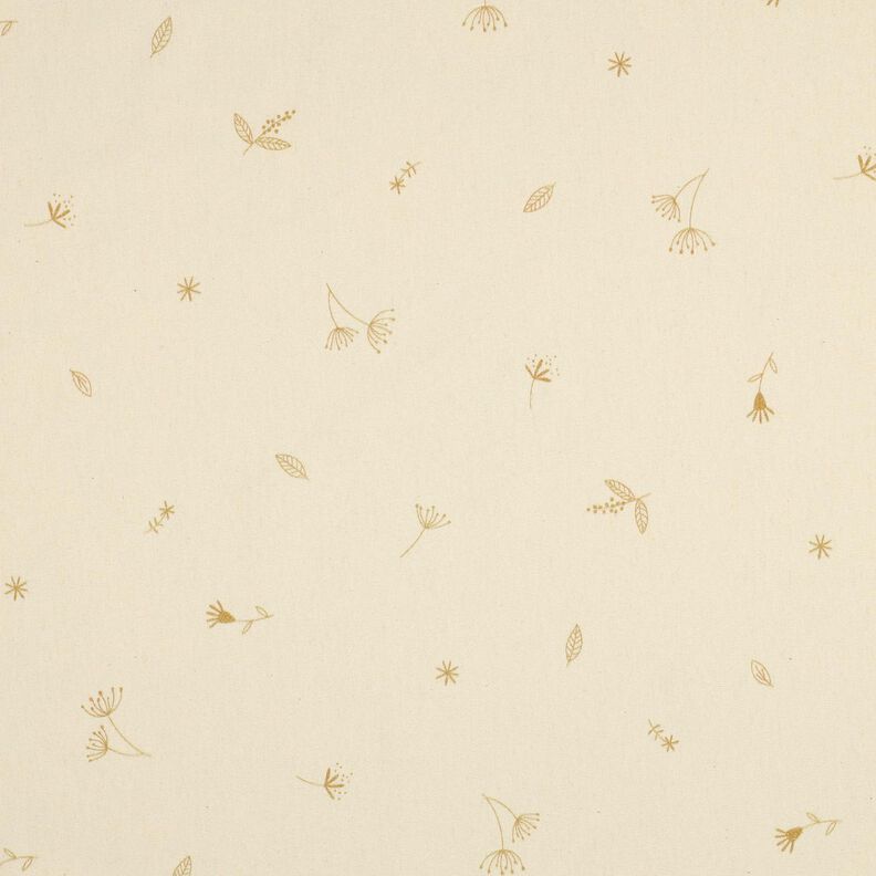 GOTS Jersey coton Branches et plantes | Poppy Fabrics – crème/brun faon, image number 1