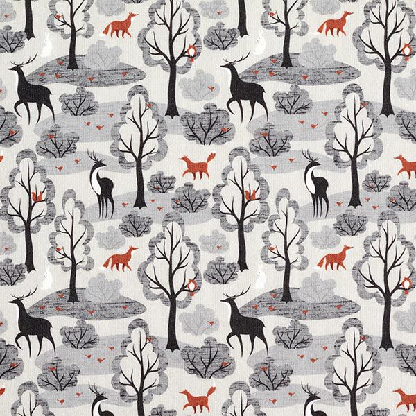 Sweatshirt gratté Animaux de la forêt abstraits Impression numérique – gris brume,  image number 1