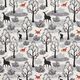 Sweatshirt gratté Animaux de la forêt abstraits Impression numérique – gris brume,  thumbnail number 1