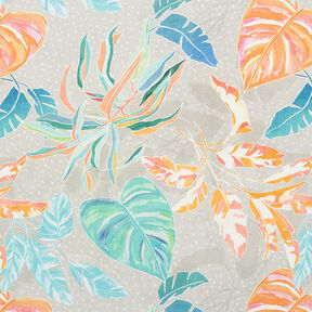 Tissu d’extérieur Canvas Feuilles tropicales – corail, 