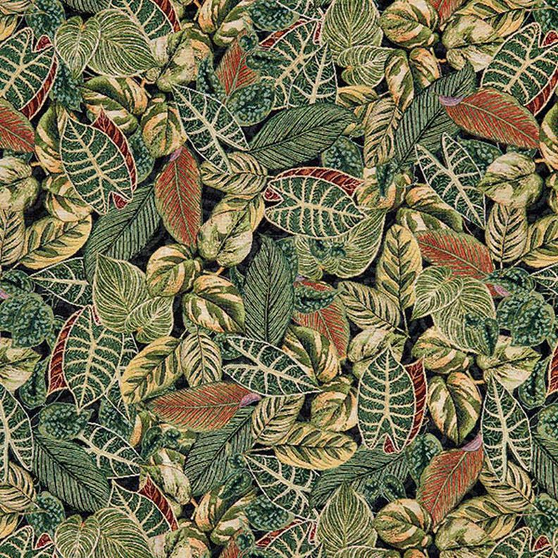 Tissu de décoration Gobelin Feuilles de palmier – vert foncé,  image number 1