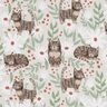 Tissu en coton Cretonne Chats dans la prairie fleurie – argent,  thumbnail number 1