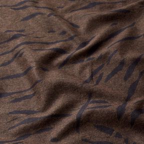Jersey romanite tissu gratté avec rayures abstraites – marron noir, 