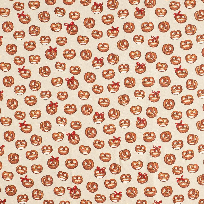 Tissu de décoration Semi-panama Bretzels – marron/nature, image number 1
