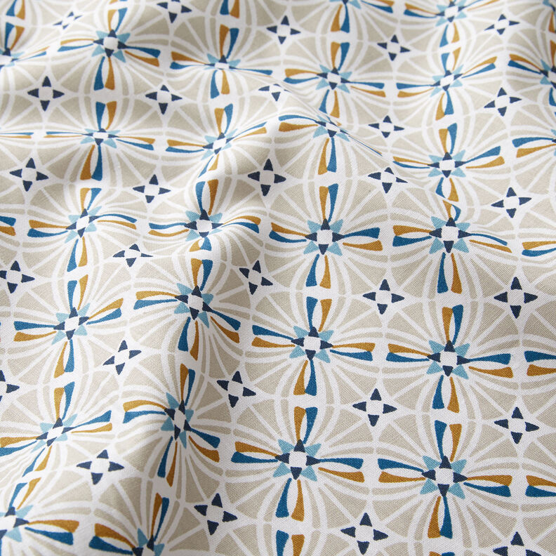 Tissu en coton Cretonne Carreaux arrondis – bleu,  image number 2