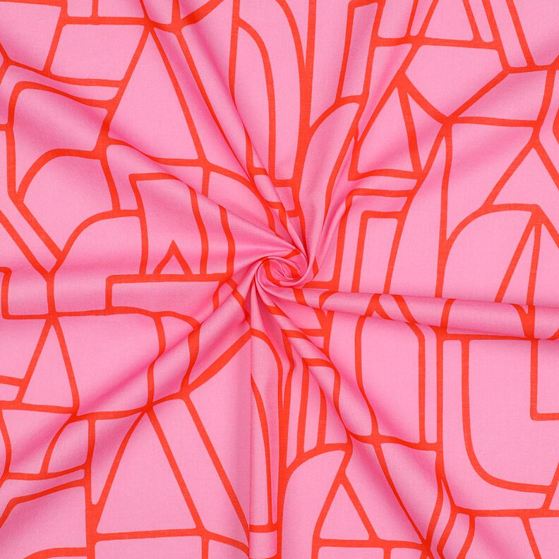 Voile de coton Town | Nerida Hansen – violet pastel/rouge feu,  image number 3