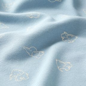 Jersey gaufré Bébés éléphants – bleu argenté, 