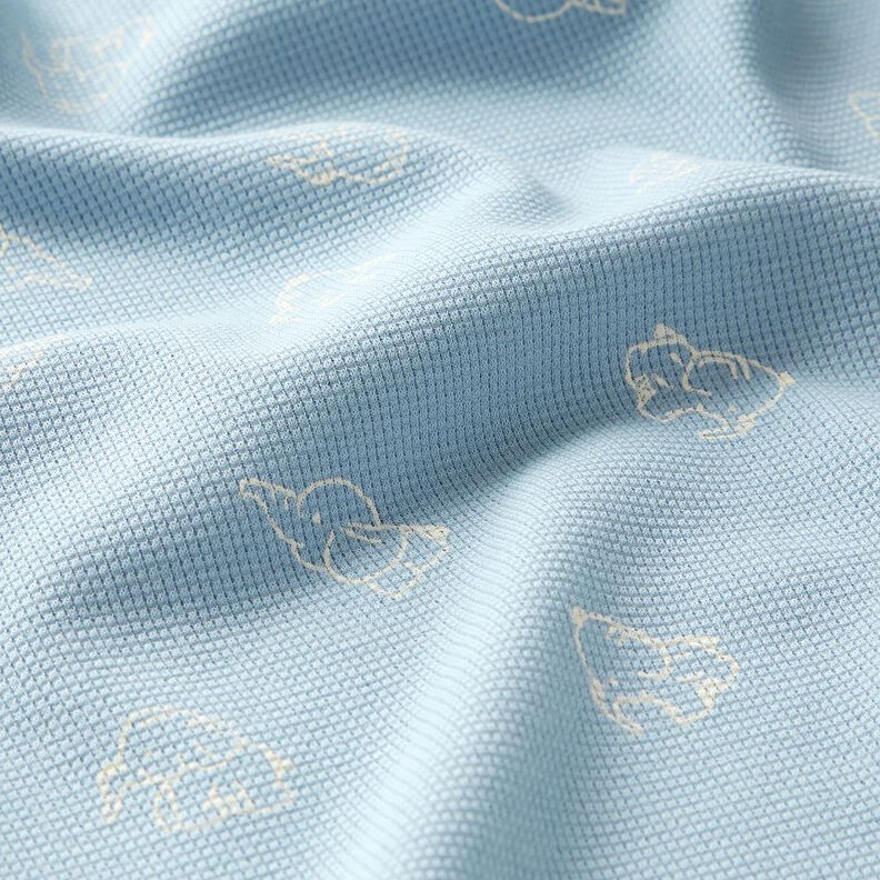 Jersey gaufré Bébés éléphants – bleu argenté, image number 2