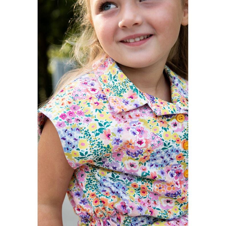 Jersey coton Mer de fleurs Impression numérique | Poppy Fabrics – ivoire/coloré,  image number 5