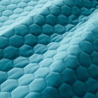 Tissu de revêtement velours matelassé nid d'abeille – pétrole, 