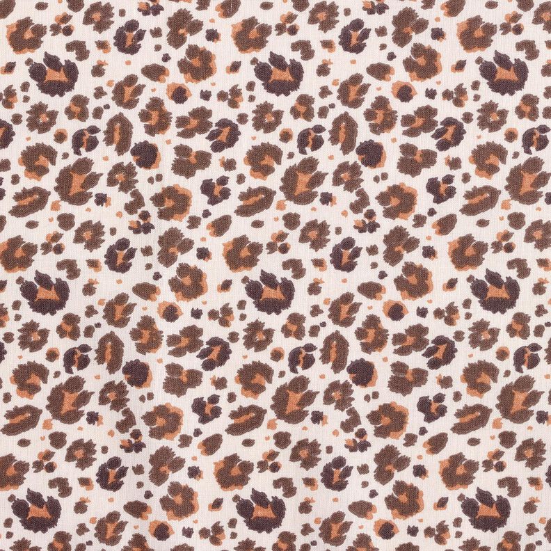 Tissu en coton Cretonne grandes taches léopard – marron moyen/beige clair,  image number 1