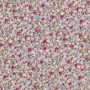 Popeline coton Mer de roses – bleu ciel/rose clair, 